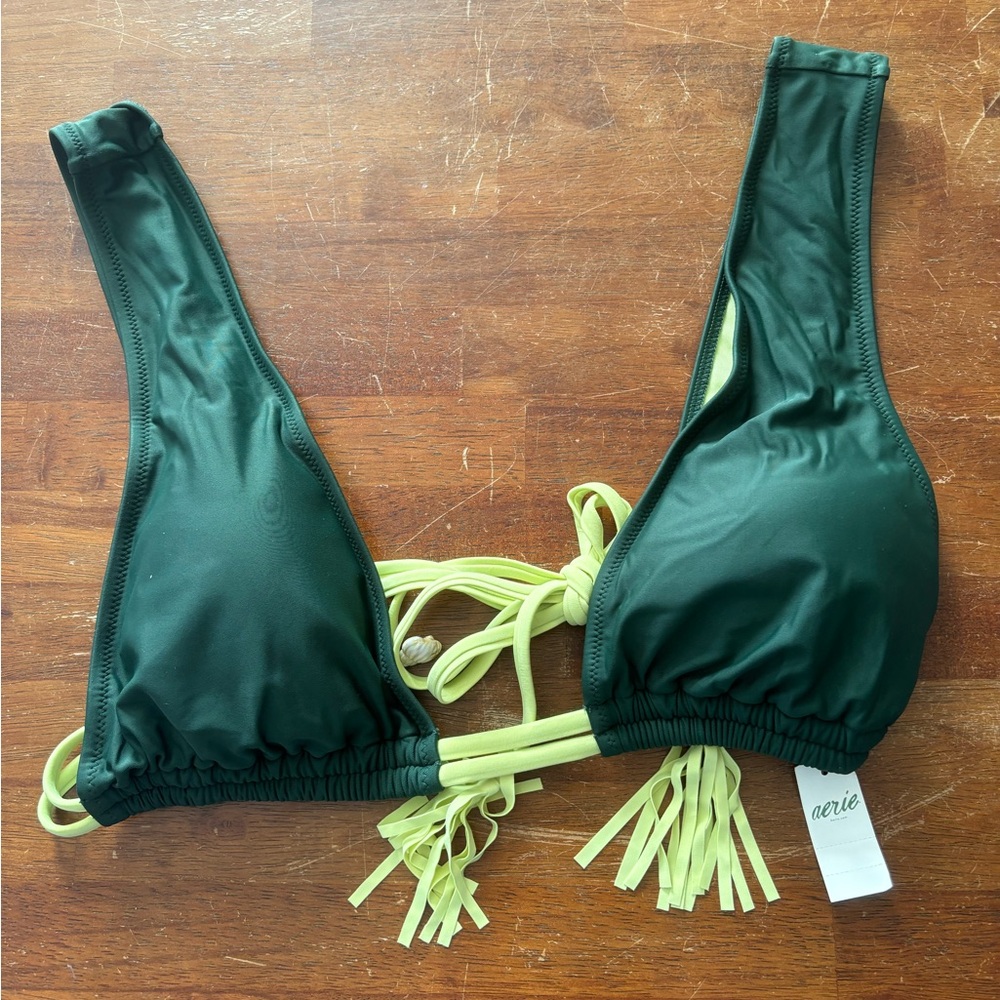 NWT Aerie Green Adjustable Bikini Top Women’s XL